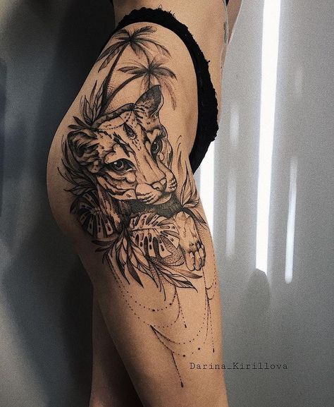 Floral Hip Tattoo, Tattoo On Thigh, Side Hip Tattoos, Hip Tattoo Designs, Hip Thigh Tattoos, Dragon Tattoo For Women, Hip Tattoos Women, Thigh Tattoos, Leg Tattoos Women