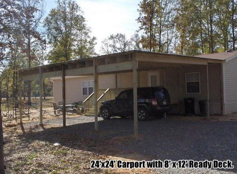 Mobile Home Carport, Mobile Home Carport Ideas, Mobile Home Remodel Exterior, Home Carport, Mobile Home Siding, Covered Carport, Mobile Home Landscaping, Mobile Home Addition, Carport Addition