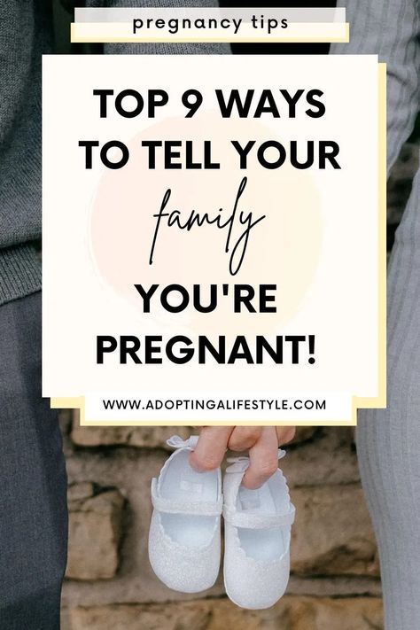 How to announce your pregnancy to your family + when to tell them! These top 9 ways to announce your pregnancy are sure to surprise your excited family. | pregnancy announcement | announcing pregnancy | #pregnancy tips #babytips #babyannouncement How To Announce Your Pregnant, How To Surprise Family With Pregnancy, How To Announce Pregnancy, How To Tell Family Your Pregnant, Telling Family About Pregnancy, How To Announce Pregnancy To Family, Cute Ways To Announce Pregnancy, When To Announce Pregnancy, Pregnancy Announcement To Mom