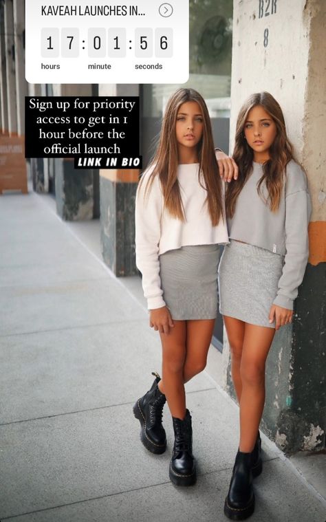 Ava And Leah, Twin Photos, Tween Outfits, Shoot Ideas, Photo Shoot, Sequin Skirt, Twins, Product Launch