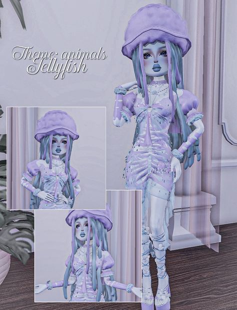 Jellyfish Dti Outfit, Dti Theme Favourite Item, Jellyfish Dress To Impress, Dti Theme Animals, Jellyfish Roblox Avatar, Animals Dti Outfit, Dress To Impress Animals Theme, Dti Theme Outfits, Dress To Impress Animals