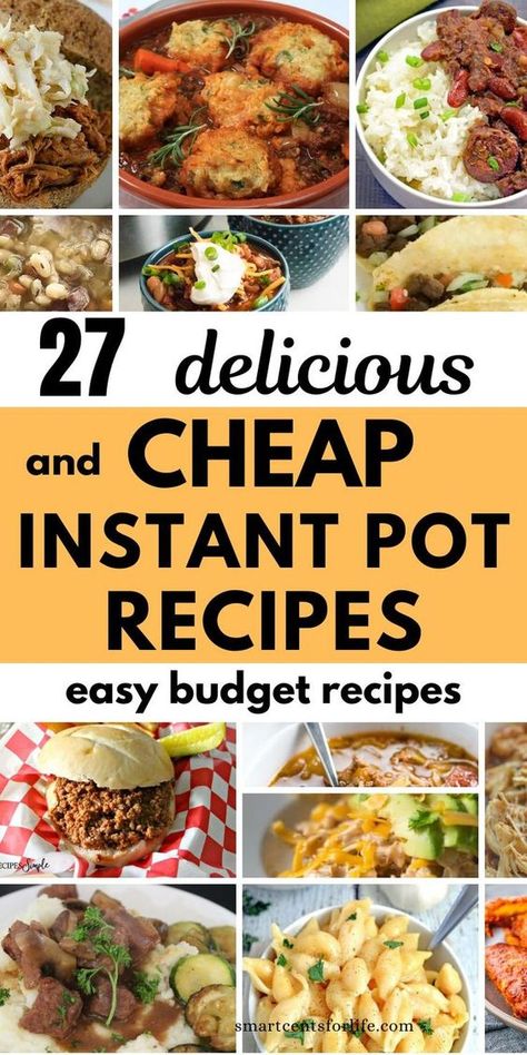 Looking for some cheap and easy Instant Pot recipes?Try these27 easy and frugal Instant Pot recipes your family will love! Cheap Meal ideas and easy budget recipes you can try this month! Dump And Go Instant Pot Recipes, Cheap Instant Pot Recipes, Easy Instapot Recipes, Cheap Instant Pot, Hot Pot Recipes, Best Instapot Recipes, Chinese Dishes Recipes, Instant Pot Recipes Easy, Instant Pot Pasta