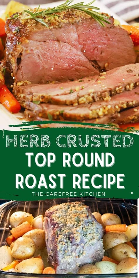 Recipe For Roast Beef, Round Roast Recipe, Top Round Roast Recipe, Bottom Round Roast Recipes, Top Round Roast Beef, Best Gravy Recipe, Top Round Roast, Recipe For Roast, Holiday Roast