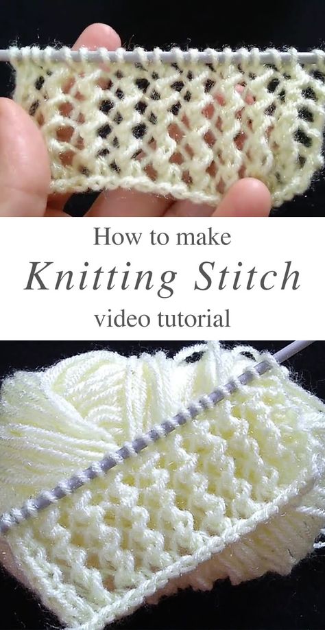 Sweater Knitting Stitch - Crochet & Knit by Beja - Free Patterns, Videos + How To Lace Knitting Stitches, Knitting Stitches Tutorial, Knitting Paterns, Beginner Knitting Patterns, Lace Knitting Patterns, Knitting Machine Projects, Sweater Knitting, Knitting Patterns Free Cardigans, Knitting Instructions