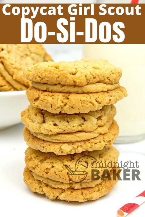 Peanut Butter Sandwich Cookies, Peanut Cookies, Cookie Recipes Homemade, Love Girl, How To Eat Better, Candy Desserts, Girl Scout Cookies, Copycat Recipe, Easy Cookie Recipes