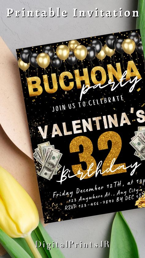 Buchona Invitation Buchona Party Buchona Digital Invitation - Etsy Mexico 37 Birthday, 37th Birthday, 39th Birthday, 32 Birthday, 55th Birthday, Mexican Party, December 12, Digital Invitation, Printable Invitations