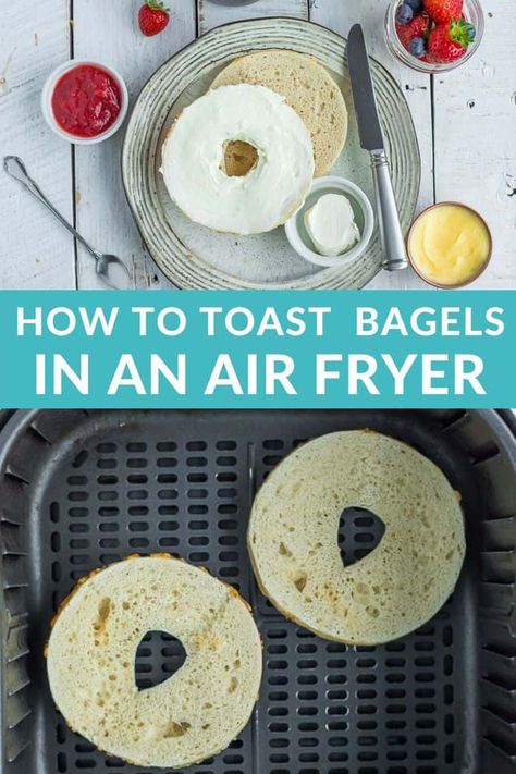 Bagels Air Fryer, Air Fryer Gluten Free, Air Fryer Bagels, Bagels Easy, Crispy Green Beans, Low Sugar Diet Recipes, Bagel Toppings, Gluten Free Bagels, Mini Bagels