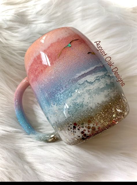 Glitter beach sunset tumbler sunrise tumbler pale morning tropical ocean tumbler mug mica alcohol ink tumbler designs pastel tumbler epoxy tumbler august oak designs Mica Tumbler Ideas, Tropical Tumbler Ideas, Sunset Tumbler Ideas, Beach Tumbler Cups, Epoxy Tumbler Ideas, Sunset Beach Tumbler, Epoxy Mugs, Ink Tumblers, Beach Tumblers