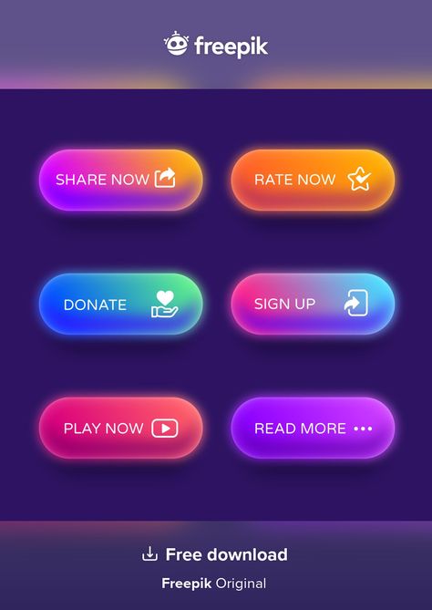 Website Button Design, Button Ui Design, Gradient Website, Buttons For Website, Gradient Button, Button Website, Website Elements, Game Icon Design, Ui Buttons