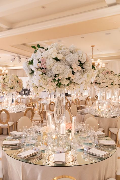 Montage Laguna Beach | Alexandra and Rocco — Details Details Weddings and Events Head Table Backdrop, Montage Laguna Beach, Alex A, Elegant Wedding Reception, Wedding Design Decoration, Tall Centerpieces, Cream Wedding, Wedding Hall, Wonderland Wedding