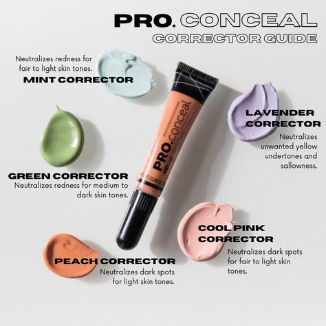 Monday Study Guide🧠 Keep your PRO.conceal Corrector knowledge sharp!🤓💄 Ask your PRO.conceal questions below & we'll clear them up for you!🫶 Orange Corrector Concealer, Makeup Cheat Sheets, Peach Corrector, Green Corrector, Drugstore Concealer, Makeup Steps, Corrector Concealer, Eye Makeup Steps, Makeup Hacks