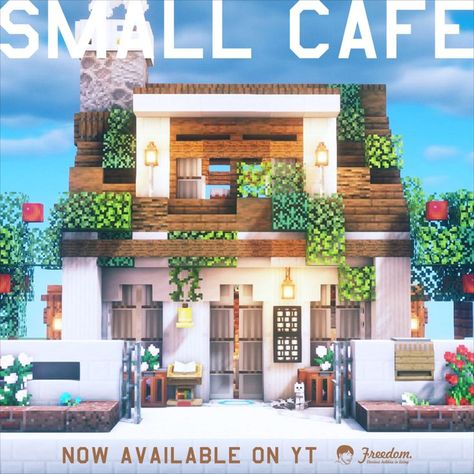 Cafe Minecraft, Architecture In Japan, Minecraft Base, Minecraft Japanese, Minecraft Steampunk, Minecraft Banners, Cute Minecraft Houses, Minecraft Plans, Small Cafe