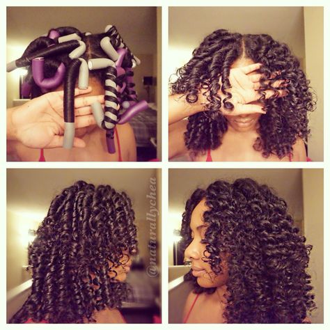 Flexi Rods: achieve a spiral curl or a wave depending on the method you roll the hair! Flexi Rods, Spiral Curls, Pelo Afro, Natural Hair Community, Natural Hair Inspiration, Natural Hair Tips, Hair Crush, Relaxed Hair, Natural Curls