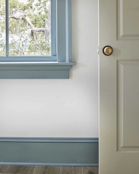 Sherwin Williams Blue Door Colors, Sw Faded Flax Flower, Sherwin Williams Classic Light Buff, Moonmist Sherwin Williams, Baseboard Paint Color, Classic Light Buff Sherwin Williams, Sherwin Williams Blues, Southern Living Bedroom, Classic Southern Home Decor