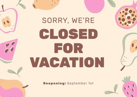 Closed For Vacation Sign Business, On Vacation Sign Closed, Vacation Sign, Closed Signs, Store Closing, Christmas Phone Wallpaper, Grooming Salon, Salon Ideas, Instagram My Story