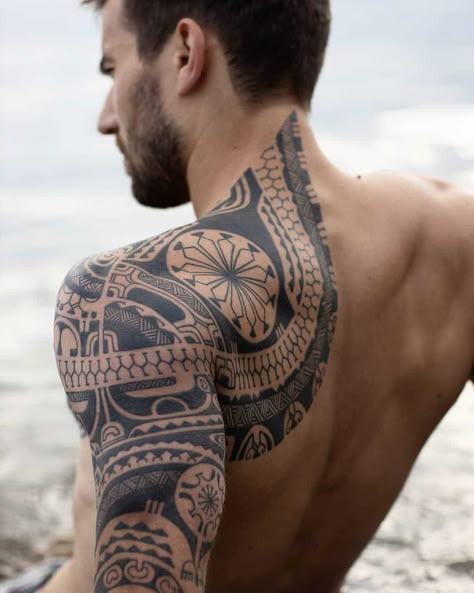 101 Amazing Samoan Tattoo Designs You Need To See! | Outsons | Men's Fashion Tips And Style Guide For 2020 Samoan Tattoo Designs, Stammestattoo Designs, Polynesian Tattoo Designs, Maori Tattoos, Marquesan Tattoos, Maori Tattoo Designs, Mens Shoulder Tattoo, Samoan Tattoo, Hawaiian Tattoo