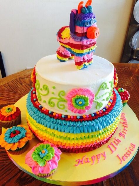 Fiesta Cakes, Mexican Cake, Red Birthday Cakes, Mexican Birthday Parties, Fiesta Cake, Art Cakes, Mexican Fiesta Party, Fiesta Birthday Party, Mexican Birthday