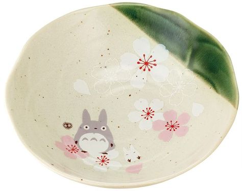 White Totoro, Color Me Mine, Diy Pottery Painting, Japanese Bowls, Pottery Painting Designs, Keramik Design, Sakura Cherry Blossom, Kawaii Gifts, Japanese Dishes