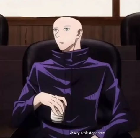 Bald Anime Characters, Bald Anime, Jjk Funny, Jujitsu Kaisen, Memes Anime, Anime Meme, Gojo Satoru, Funny Anime Pics, A Chair