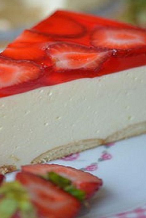 Cold Cheesecake, Polish Cheesecake, Fourth Of July Barbecue, Jello Cheesecake, Large Group Of People, Strawberry Cheesecake Recipe, Chilled Desserts, Home With Kids, Stove Top Recipes