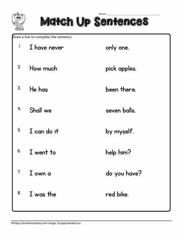 Parts Of Sentences, Sentences Worksheet, Parts Of A Sentence, Punctuation Worksheets, Dolch Words, Nouns Worksheet, Grammar Skills, Good Sentences, Sight Word Activities