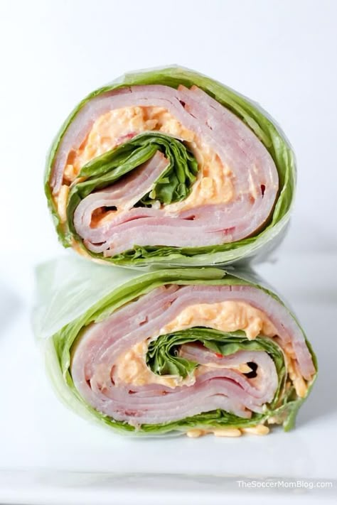 Pimento Cheese Wrap, Ham And Cheese Lettuce Wraps, Pimento Cheese Sandwich Ideas, Cold Lunch Ideas For Work, Healthy Cold Lunches, Migas Recipe, Ham Wraps, Cheese Wrap, Cold Lunches