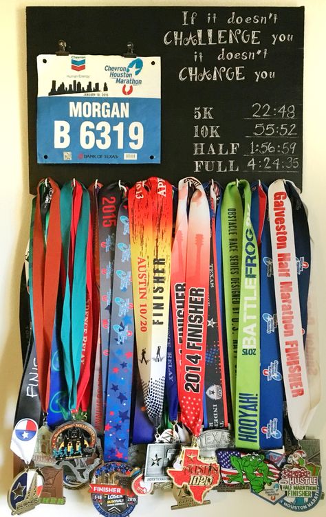 Running medal/ bib hanger Houston Marathon, Running Medal Display, Running Medal, Running Medals, Medal Display, Running Inspiration, Prayer Board, Marathon Running, Half Marathon