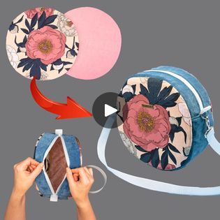 Gift Bags Diy, Round Purse, Bags Diy, Round Bag, Diy Couture, How To Sew, Diy Bag, Bag Pattern, Video Tutorial