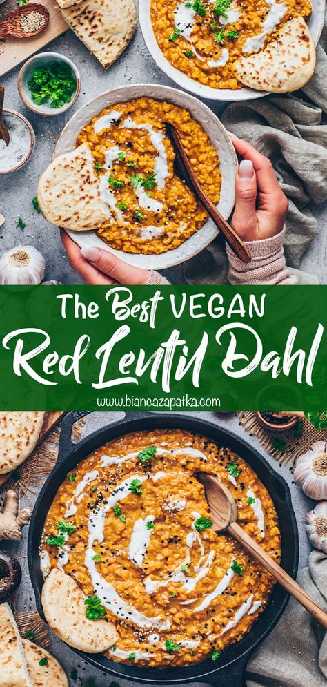 Jasmine Recipes, Lentil Dahl Recipe, Red Lentil Dahl Recipe, Red Lentil Dahl, Red Lentil Curry, Red Lentil Recipes, Vegan Naan, Dahl Recipe, Dhal Recipe