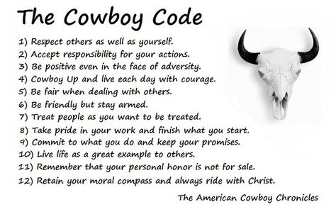 The American Cowboy Chronicles: Let's Talk About The Cowboy Code Cowboy Code, Cowboy Code Of Ethics, Never Quotes, Cowboy Poetry, Sms Language, Third Grade Social Studies, Prayer Poems, Make Your Own Story, Cowboy Quotes