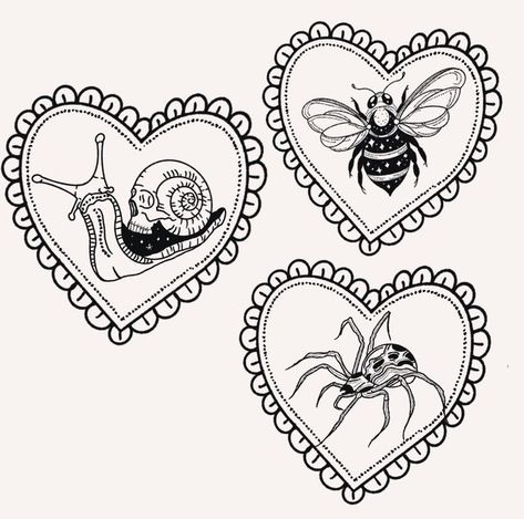 Heart Bug Tattoo, Bug Tattoo Stencil, Simple Bug Tattoo Ideas, Bug Tattoo Flash, Love Bug Tattoo Ideas, Bug Paintings, Cute Bug Art, Doodle Bug Tattoo, Cute Bug Tattoo