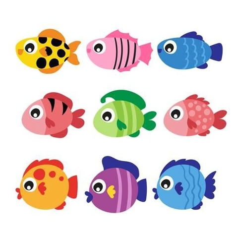 Maze Game, Fish Vector, Cartoon Fish, Vector Food, Animal Crafts For Kids, Collection Design, Toddler Learning Activities, Toddler Learning, Matching Games