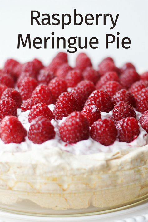 Raspberry Cream Pie With Meringue Crust, Raspberry Meringue Pie, Raspberry Pie Filling Recipes, Raspberry Treats, Fresh Raspberry Desserts, Lemon Cream Filling, Raspberry Cream Pies, Raspberry Pie Filling, Raspberry Meringue