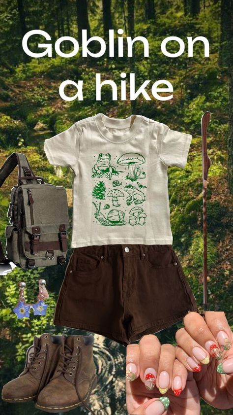 #hiking #goblincore #outfitinspo #fashion Goblincore Summer, Goblincore Aesthetic Outfits, Aesthetic Outfits Summer, Goblincore Aesthetic, Goblin Core, Happy Puppy, 80s Vintage, Outdoor Outfit, Aesthetic Outfits