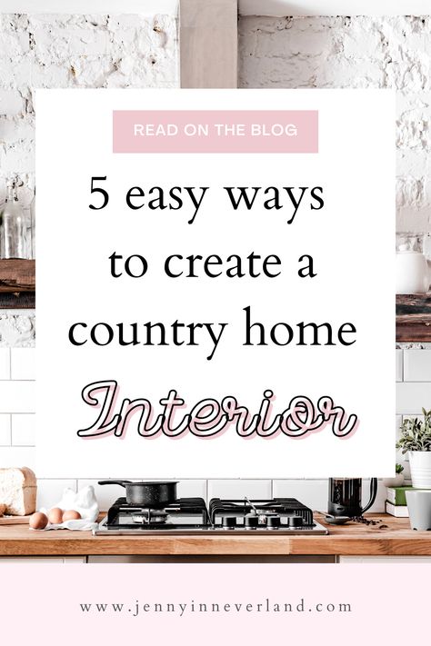 Want a country style home interior? Here are some easy ways to create that country style look in your own home! Add texture, let the light in and bring the outside in! These home interior tips are super easy and affordable! Country Style Interiors, Interior Tips, Country House Interior, Country Style Homes, Cool Countries, Country Home, Style Home, New Builds, Home Look