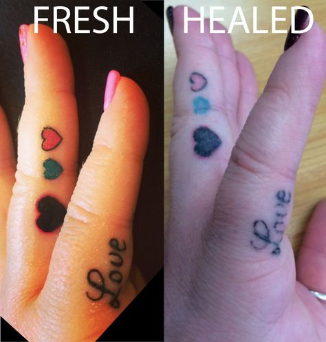 Tattoo in Place of Wedding Band? - Weddingbee-Boards Faded Finger Tattoo, Healed Finger Tattoos, Skull Finger Tattoos, Finger Tattoos Fade, Side Finger Tattoos, Side Hand Tattoos, Tattoo Spots, Knuckle Tattoos, Clever Tattoos