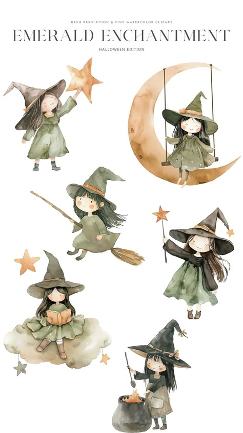 Witch Clipart, Thema Halloween, Pumpkin Clipart, Halloween Scene, Baby Witch, Halloween Bat, Curious Cat, Halloween Clipart, Halloween Cakes