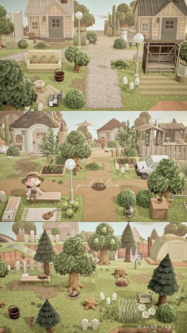 Acnh Natural Island Ideas, Acnh English Countryside, Acnh Gravel Path, Animal Crossing Villager House Ideas, Acnh Simple Island, Acnh Natural Path, Acnh Minimalist Island, Acnh Town Hall Ideas, Animal Crossing Islands