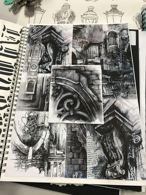 Ian Murphy, Collage Sketchbook, Architecture Studies, Sketchbook Collage, Sketchbook Studies, Drawing Collage, Sketchbook Layout, Architecture Drawing Sketchbooks, Architectural Presentation