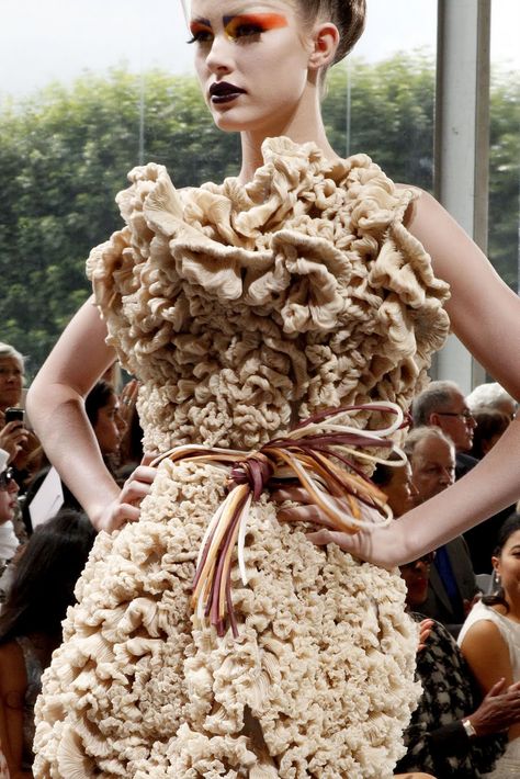 Sea sponge dress...perhaps Fungi Fashion, Decay Fashion, Mini Moodboard, Mushroom Fashion, 2010 Couture, Christian Dior Shoes, Coastal Fashion, Art Crochet, Dior Collection