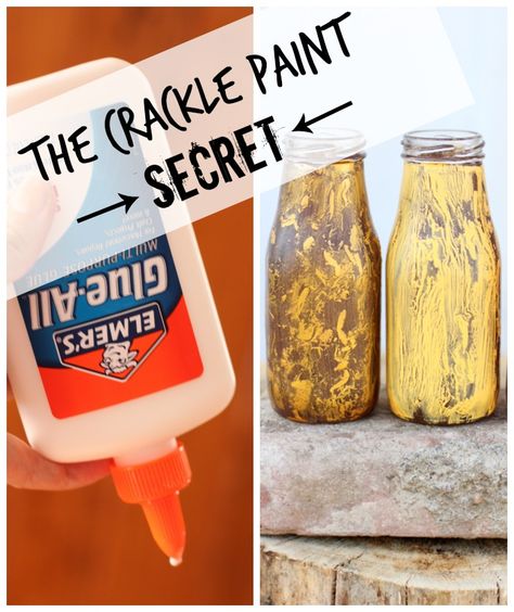 elmers crackle paint How To Crackle Paint, Glue Crackle Finish Diy, How To Do Crackle Paint, Crackle Paint With Elmers Glue, How To Crackle Paint With Glue, Elmer’s Glue Crackle, Crackled Paint, Crackle Paint, Prim Crafts