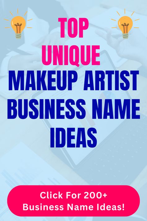 Looking for unique Makeup Artist business name ideas? Check out our list of top unique, funny, cute and catchy Makeup Artist business names in our blog post! Name For Makeup Business, Makeup Studio Names Ideas, Makeup Page Name For Instagram, Makeup Business Names Ideas, Makeup Artist Names Ideas, Cosmetics Names Ideas, Beauty Name Ideas, Makeup Business Names, Cute Business Names