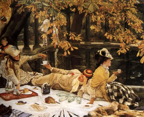 It's like our picnics at Forest Park or Blithewold! @Matthew Thomas  @Micaiah Thomas   James Jacques Joseph Tissot James Tissot, Holiday Cross Stitch Patterns, Galleria D'arte, Holiday Cross Stitch, Max Ernst, Art Ancien, Paul Gauguin, Pierre Auguste Renoir, Oil Painting Reproductions