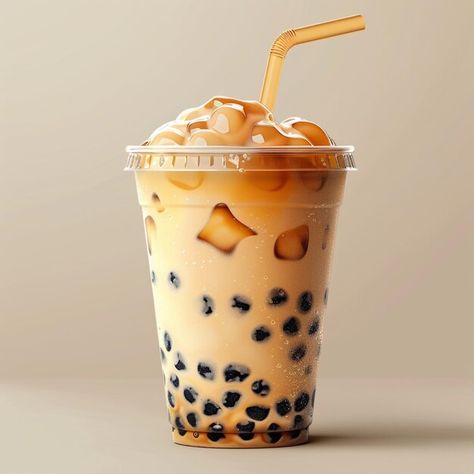 Photo image of a bubble tea cup showing ... | Premium Photo #Freepik #photo Tea Aesthetic Wallpaper, Milk Pictures, Bubble Tea Aesthetic, Bubble Tea Cup, Tapioca Pearls, Cute Kawaii Drawings, Event Food, Boba Tea, Card Banner