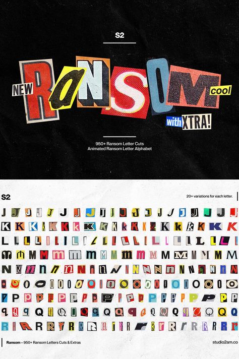 Paper Letters Design, Ransom Note Typography, Paper Letters Aesthetic, Ransom Letter Alphabet, Ransom Note Aesthetic, Ransom Letter Aesthetic, Alphabet Collage Letters, Ransom Letters Png, Ransom Font