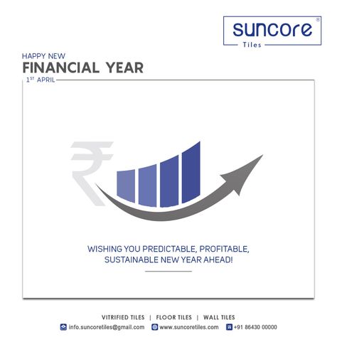 "New goals, New beginnings" - wishing you predictable, profitable new year ahead....2018-2019 happy new financial year to everyone who connects with suncore tiles. #Suncoretilespvtltd #newyear #Manufacturer #ceramictiles #dualcharged #vitrifiedtiles #suncoreRetailers #worldofceramic #tileworld #floortiles #walltiles #parkingtile Financial Year End Quotes, Happy New Financial Year 2024-25, New Financial Year Wishes, Financial Year Creative Ads, Financial Year Wishes, Happy New Financial Year, End Of Year Quotes, Wishes Background, Financial Year End