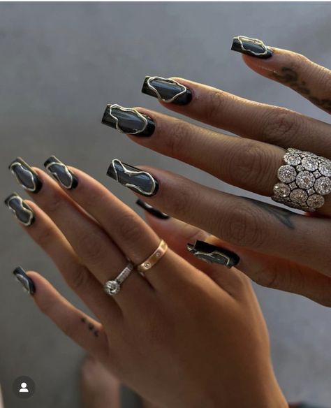 Gold Chrome Nails, Nails Y2k, Wow Nails, Fall Nail Trends, Nails Gold, Nails Pretty, October Nails, Crazy Nails, Y2k Nails