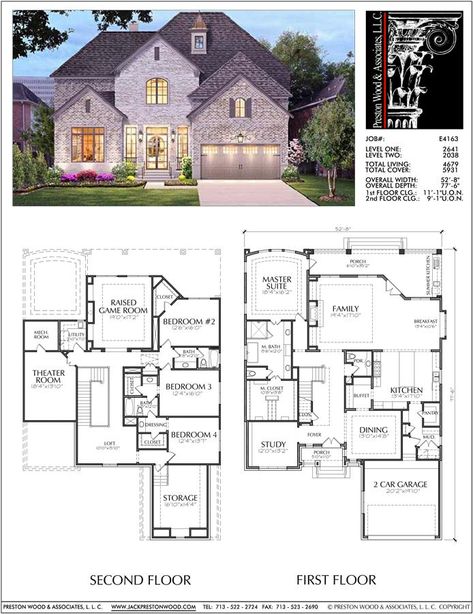 Unique Two Story House Plan, Floor Plans for Large 2 Story Homes, Desi – Preston Wood & Associates Large House Plans, House Plans 2 Story, 6 Bedroom House Plans, 2 Story House, Unique House Plans, Little House Plans, Two Story House Plans, Two Story House, Free House Plans