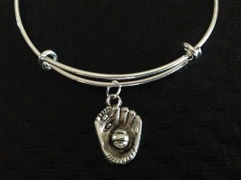 Baseball Mitt Charm on a silver adjustable by JulesObsession, $15.99 Baseball Team Gift, Baseball Coach Gifts, Baseball Jewelry, Baseball Mitt, Baseball Diamond, Expandable Bangle Bracelet, Baseball Coach, Team Coaching, Stackable Bangles