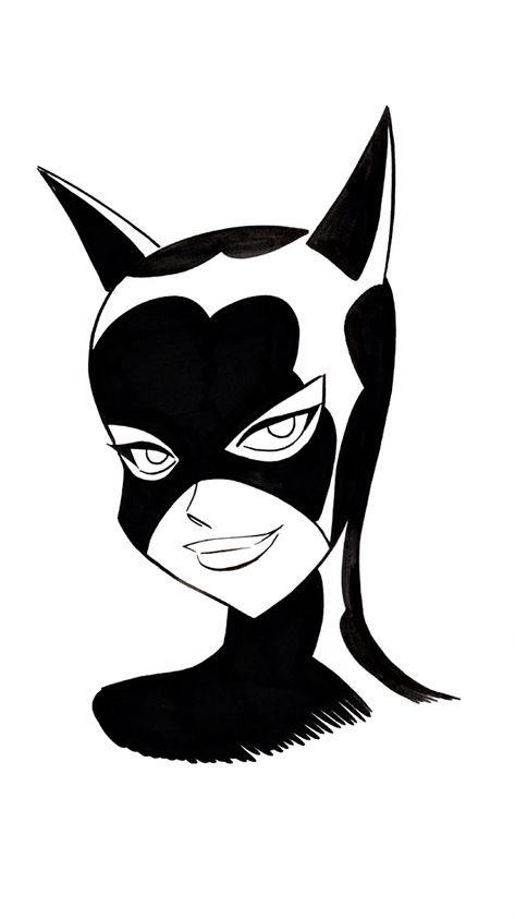 Catwoman Drawing, Batman Cartoon, Catwoman Comic, Batman Drawing, Cat Women, Drawing Cartoon Faces, Bruce Timm, Cartoon Faces, Mini Canvas Art